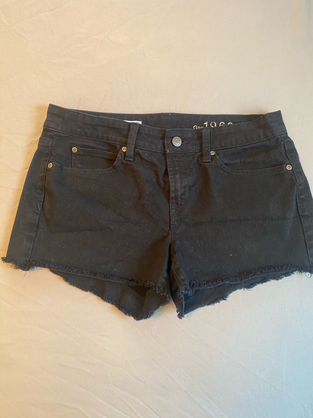 Black Frayed Hem Denim Shorts from Gap